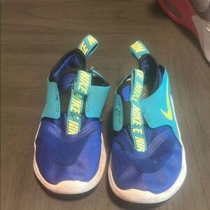 Nike Blue and Green Slip-On Sneakers